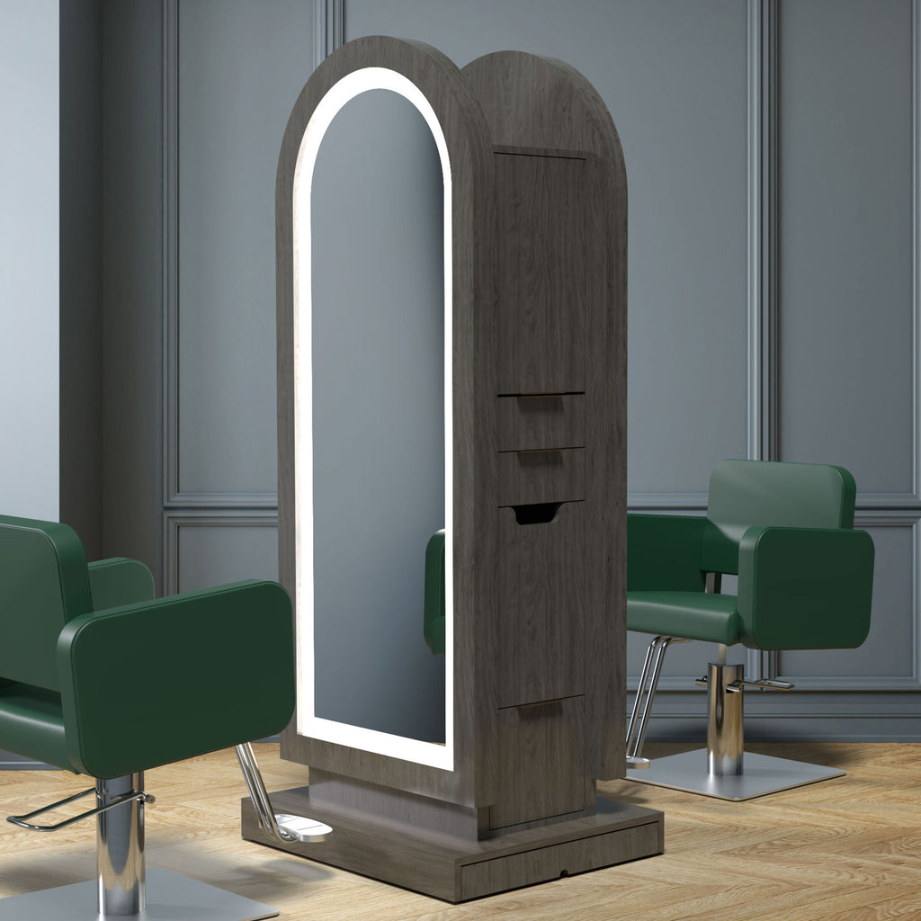Arched Zada Portable Styling Island w/ Mirrors– Collins