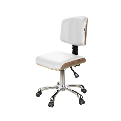 Stool w/ Back & Wood Accent - Collins - Salon Equipment and Barber Equipment
