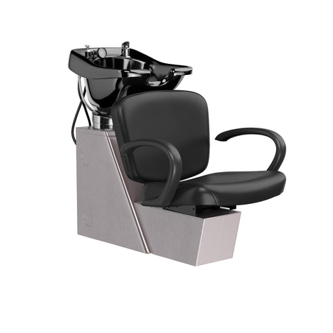 Merano BACKWASH Shuttle Shampoo on Veeco Brushed Stainless Steel Chassis - Collins - Salon Equipment and Barber Equipment