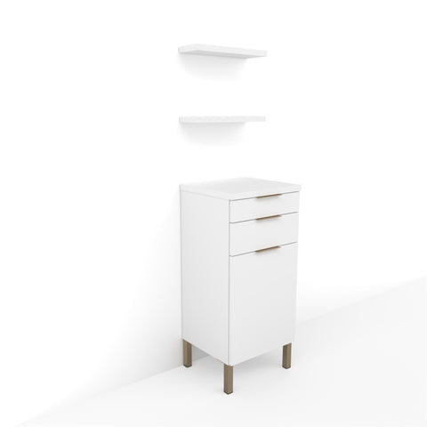 Aspen Styling Tower w/ Metal Legs and Floating Retail - Collins - Salon Equipment and Barber Equipment