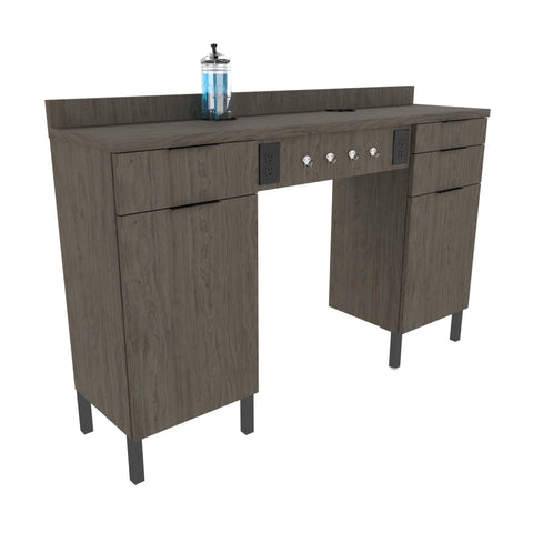 Aspen Barber Station w/ Metal Legs - Collins - Salon Equipment and Barber Equipment