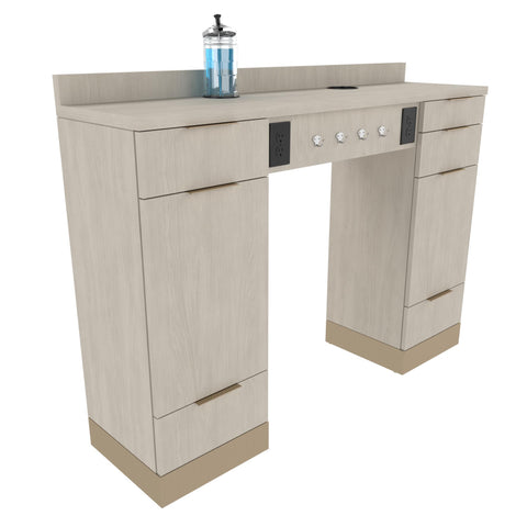 Nico Barber Station w/ Accent Toe Kick - Collins - Salon Equipment and Barber Equipment