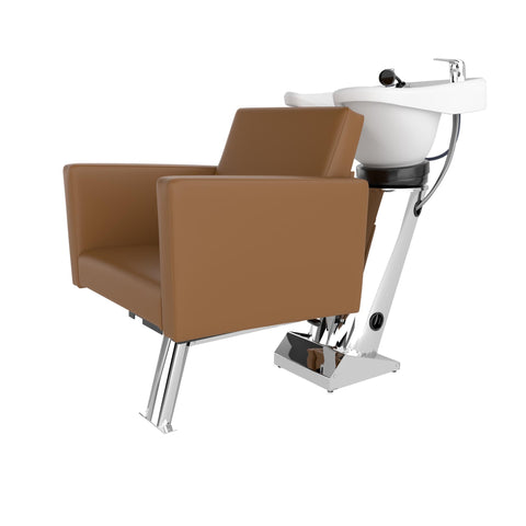 Brixen BACKWASH Shampoo Shuttle on Jeffco Polished Stainless Steel Chassis - Collins - Salon Equipment and Barber Equipment