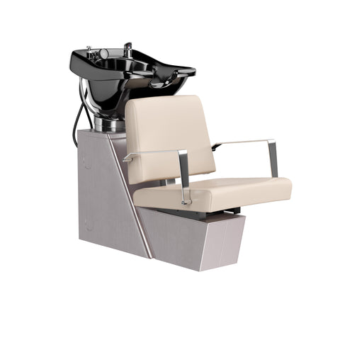 Lila BACKWASH Shuttle Shampoo on Veeco Brushed Stainless Steel Chassis - Collins - Salon Equipment and Barber Equipment