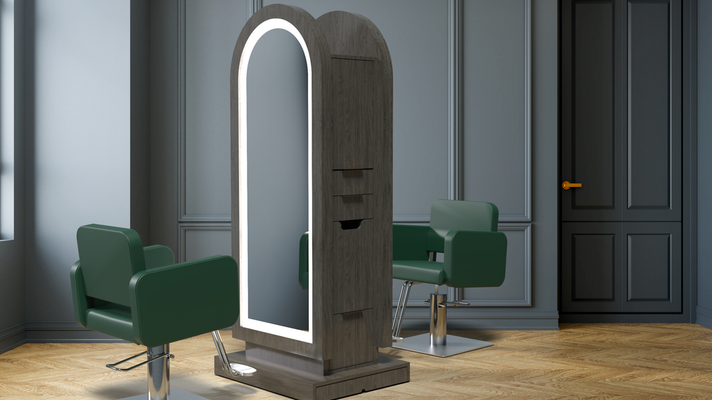 Elevate Your Salon: Unveiling Our Sleek Arched Stations