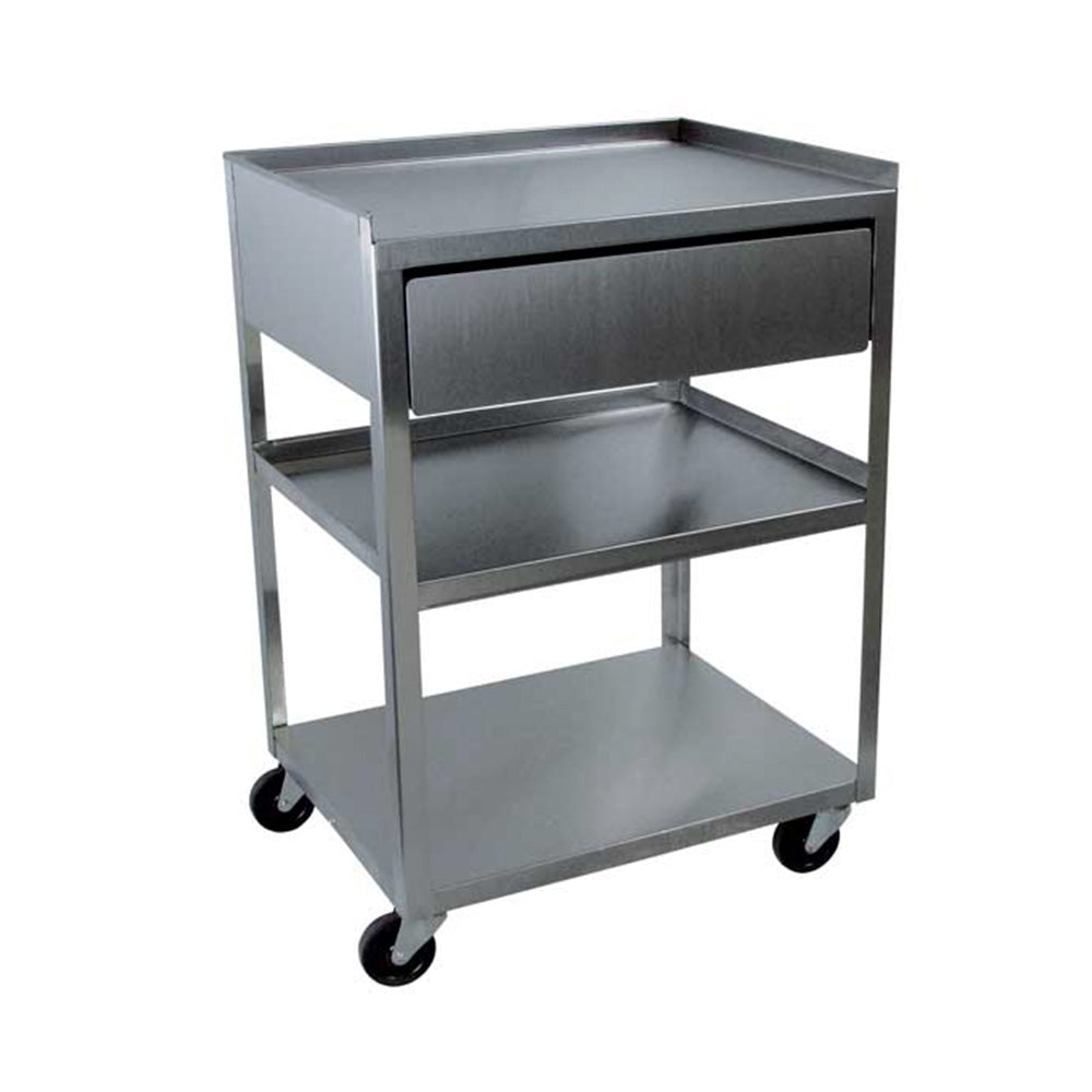 SS Utility Cart with Drawer - Collins - Salon Equipment and Barber Equipment